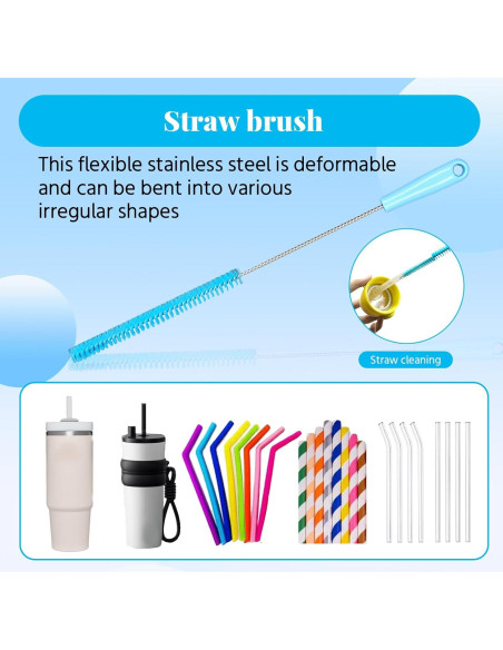 Cepillo de Botellas 4 en 1 TooLe - Azul, 30.48 cm