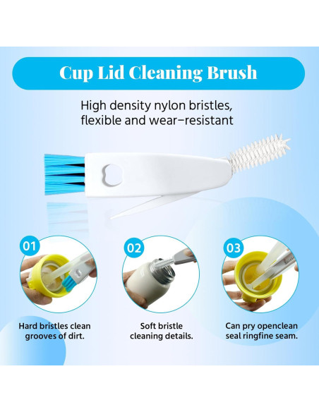 Cepillo de Botellas 4 en 1 TooLe - Azul, 30.48 cm