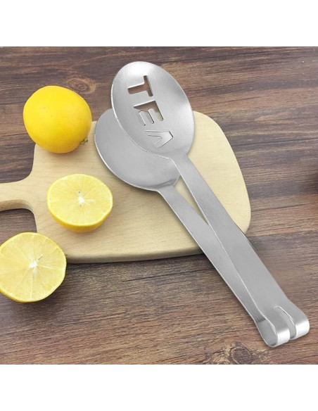 2 Pinzas de Acero Inoxidable para Filtrar Bolsas de Té 12cm