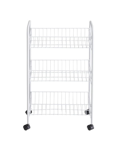 Carro de Almacenamiento Rubbermaid 3 Niveles Blanco Ajustable