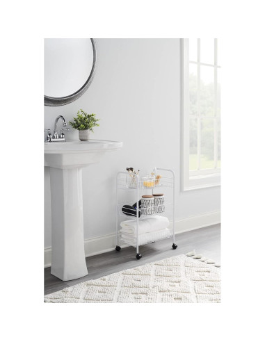 Carro de Almacenamiento Rubbermaid 3 Niveles Blanco Ajustable