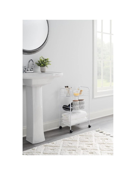 Carro de Almacenamiento Rubbermaid 3 Niveles Blanco Ajustable