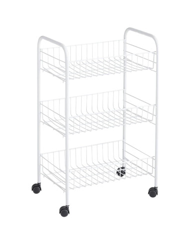 Carro de Almacenamiento Rubbermaid 3 Niveles Blanco Ajustable