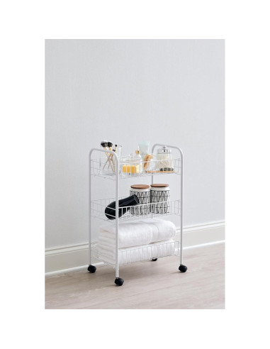 Carro de Almacenamiento Rubbermaid 3 Niveles Blanco Ajustable