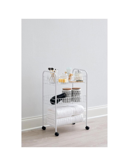 Carro de Almacenamiento Rubbermaid 3 Niveles Blanco Ajustable