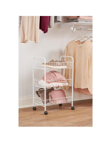 Carro de Almacenamiento Rubbermaid 3 Niveles Blanco Ajustable