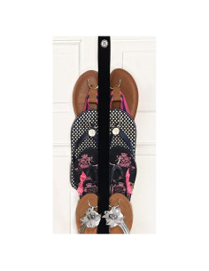 Colgador de Sandalias Boottique - Terciopelo Negro, 6 Ganchos
