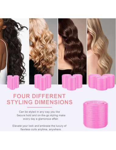 Juego de Rulos IKOCO Rosa 24 Piezas con Clips y Peine