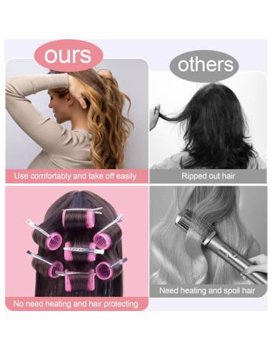 Juego de Rulos IKOCO Rosa 24 Piezas con Clips y Peine