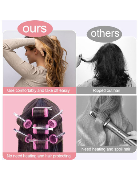 Juego de Rulos IKOCO Rosa 24 Piezas con Clips y Peine