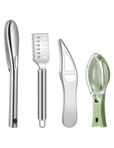 Juego de 4 Removedores de Escamas de Pescado Honoson - Acero Inoxidable