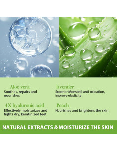 Mascarillas Exfoliantes para Pies Nacerlary - 4 Piezas Aloe Vera 2