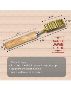 Cepillo para Escalar Pescado Kwizing - Hecho en Japón, 32 Dientes de Latón 2