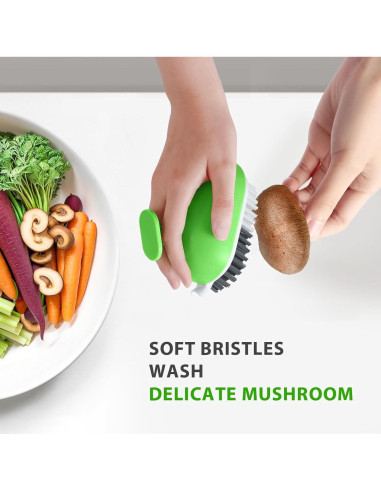 Cepillo de Verduras Lumkew Verde con Cerdas Duras y Suaves