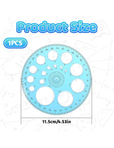 Plantilla de Círculo para Dibujar BOHUIZ 11.5 cm Azul 2