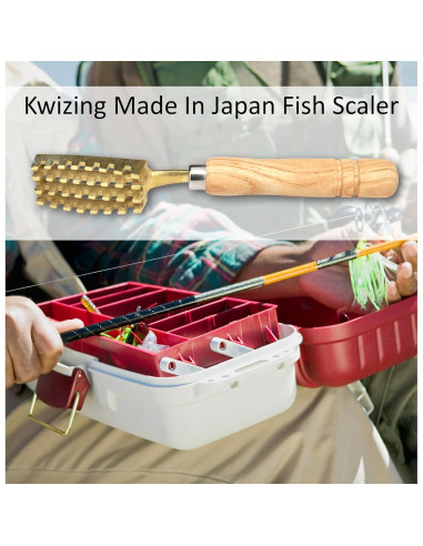 Cepillo para Escalar Pescado Kwizing - Hecho en Japón, 32 Dientes de Latón