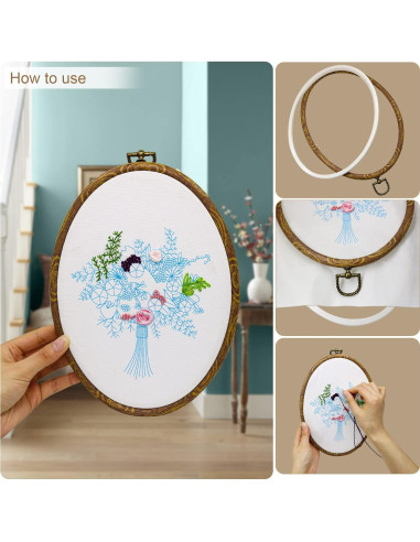 Aros de Bordado Redondos Guofa 5 Piezas 12.7 cm Duraderos