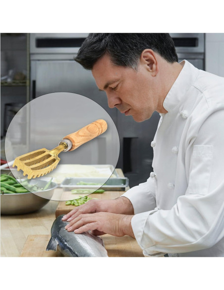 Cepillo para Escalar Pescado Kwizing - Hecho en Japón, 32 Dientes de Latón