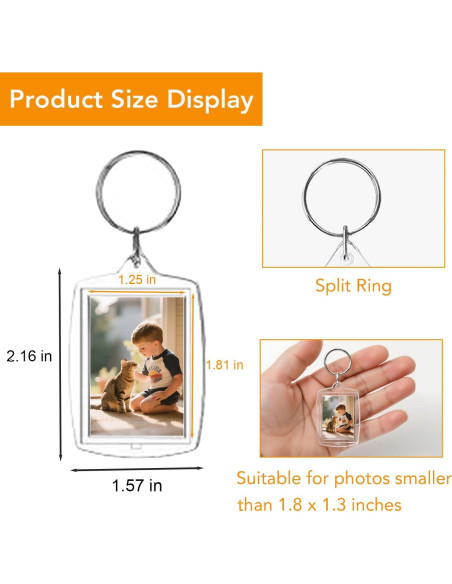 Paquete de 150 llaveros acrílicos transparentes Aiqriwv 5.51x3.98cm