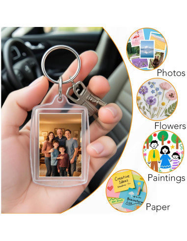 Paquete de 150 llaveros acrílicos transparentes Aiqriwv 5.51x3.98cm