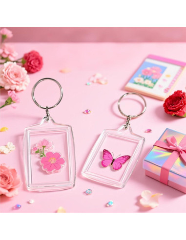 Paquete de 150 llaveros acrílicos transparentes Aiqriwv 5.51x3.98cm