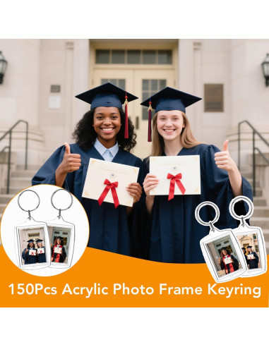 Paquete de 150 llaveros acrílicos transparentes Aiqriwv 5.51x3.98cm