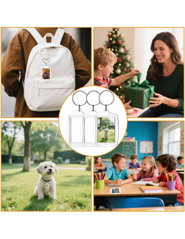 Paquete de 150 llaveros acrílicos transparentes Aiqriwv 5.51x3.98cm