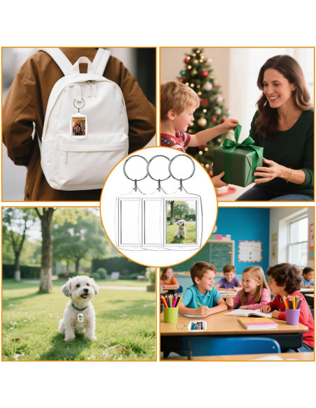 Paquete de 150 llaveros acrílicos transparentes Aiqriwv 5.51x3.98cm