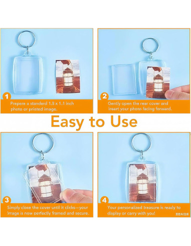 Paquete de 150 llaveros acrílicos transparentes Aiqriwv 5.51x3.98cm