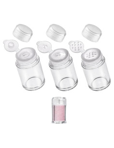 3 Botellas de Polvo ZGGAZCA 10 ml Viaje Plástico Transparente