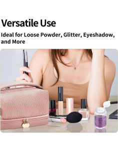 3 Botellas de Polvo ZGGAZCA 10 ml Viaje Plástico Transparente 2