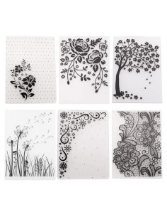 6 Moldes de Relieve de Flor QSZKeer para Tarjetas y Álbumes