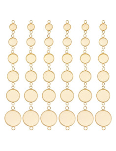Conectores Cabochon Beebeecraft 48Pcs Latón Baño Oro 18K