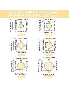 Conectores Cabochon Beebeecraft 48Pcs Latón Baño Oro 18K 2