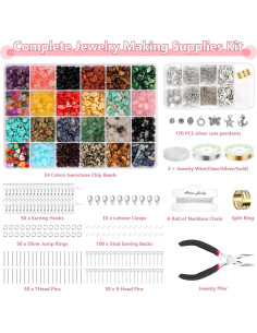 Kit de Joyería Selizo 1669 Piezas con Perlas de Cristal 2