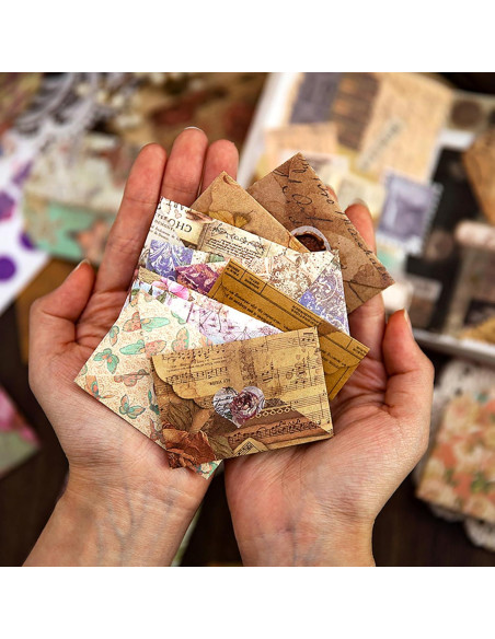 Conjunto de Sobres Vintage Doraking 40 Sobres y Sellos 5x8 cm