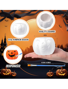 Kit de Manualidades Pasimy 6 Macetas Cerámicas Halloween 2