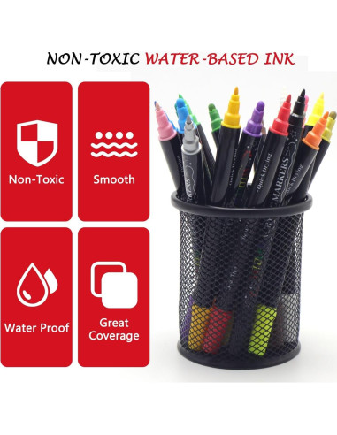 Marcadores de Pintura Acrílica Vitoler 18 Piezas Doble Punta