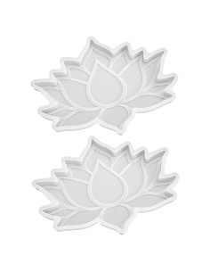 Molde de Posavasos de Silicona Czhotg Flor de Loto 2 Piezas