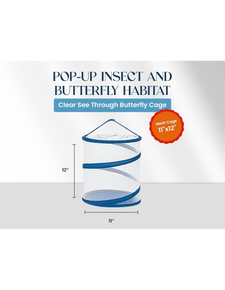 Jaula Plegable para Mariposas Nature Gift 30.5cm Malla Transpirable Jaula Plegable para Mariposas Nature Gift 30.5cm Malla Transpirable