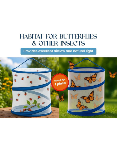 Jaula Plegable para Mariposas Nature Gift 30.5cm Malla Transpirable Jaula Plegable para Mariposas Nature Gift 30.5cm Malla Transpirable