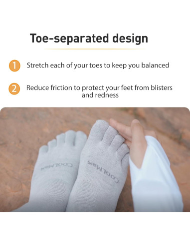 Calcetines Liner de Dedos Cool-max para Correr - 3 Pares