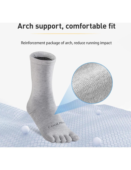 Calcetines Liner de Dedos Cool-max para Correr - 3 Pares