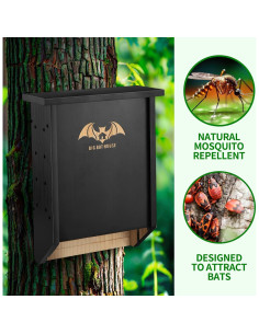 Casa de Murciélagos MINCORD Doble Cámara 10x30x38 cm 2