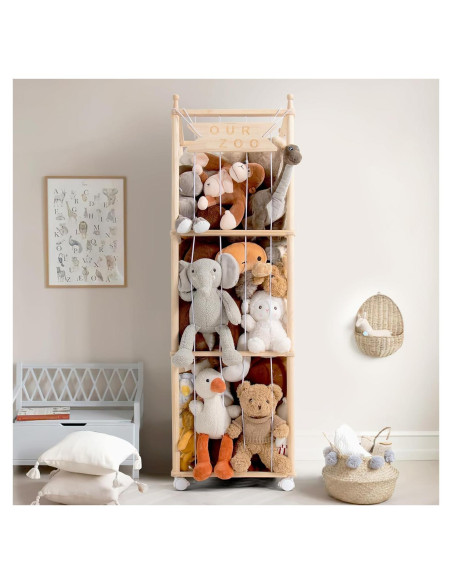 Almacenamiento de Animales de Peluche Mloong 137 cm Madera