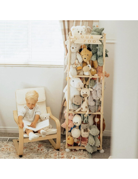 Almacenamiento de Animales de Peluche Mloong 137 cm Madera