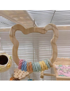 Columpio Grande de Madera Nopikku para Aves Medianas y Grandes 2