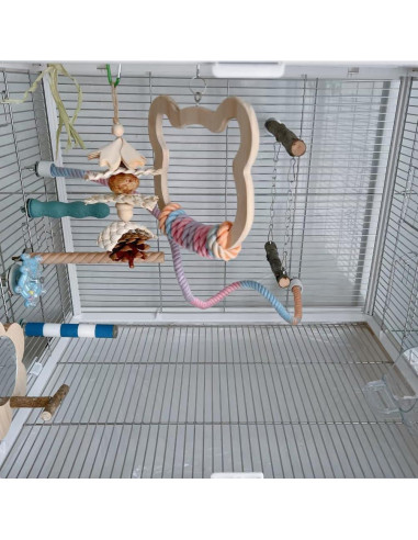 Columpio Grande de Madera Nopikku para Aves Medianas y Grandes