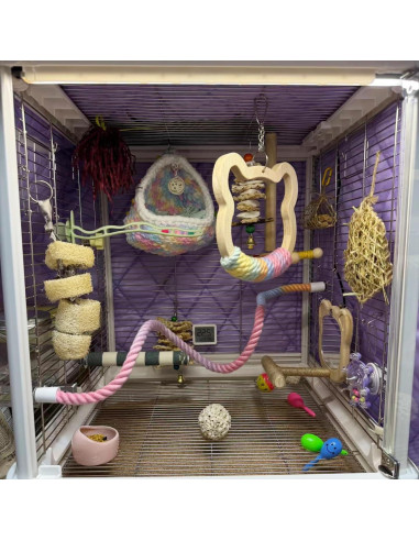 Columpio Grande de Madera Nopikku para Aves Medianas y Grandes