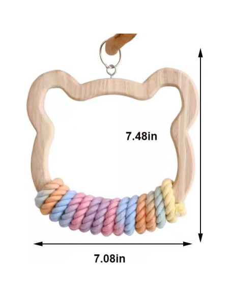 Columpio Grande de Madera Nopikku para Aves Medianas y Grandes